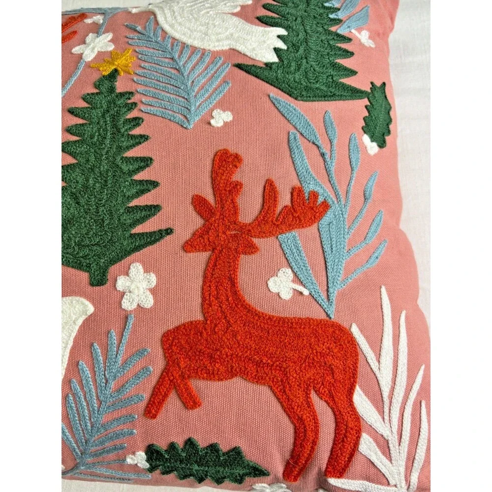 Opalhouse‎ Jungalow Embroidered Winter Scene Hygge Square 18x18 Throw Pillow